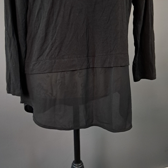 Michael Kors Layered Black TopTunic Chiffon Bottom Size Medium - Picture 5 of 9